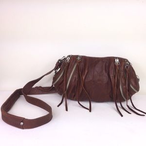 Botkier Brown Leather Crossbody w/ Zipper Detail